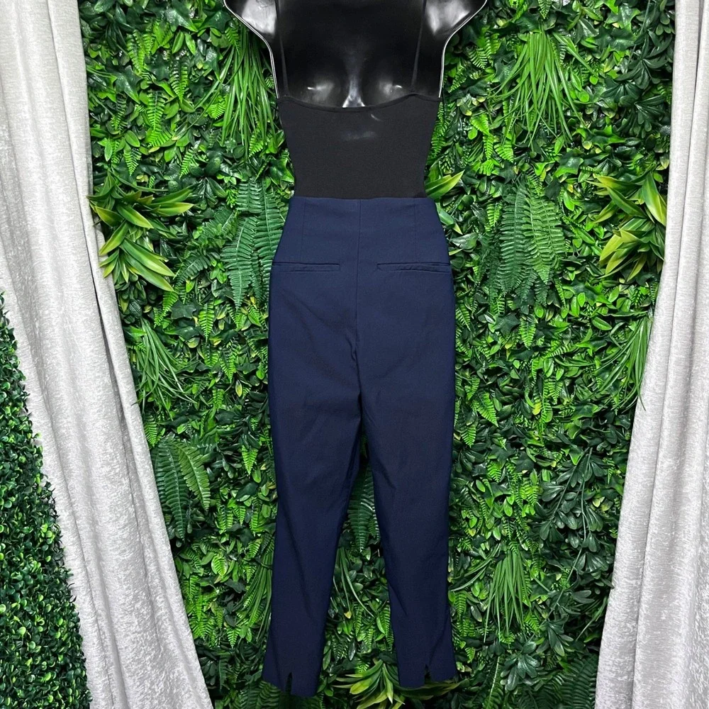 Chicos Pants Size 2R Navy Blue Pull On Ankle Slim Leg Stretch Trousers 3785 - Picture 7 of 9